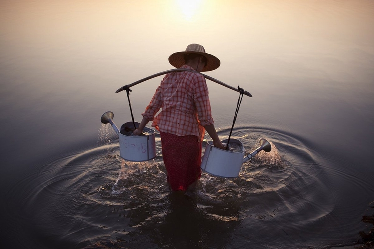 WyróżnienieMarcelo Salvador "Lady in Water"
"Kobieta czerpiąca wodę z rzeki przepływającej przez wieś Bagan w Myanmar" - Marcelo Salvador